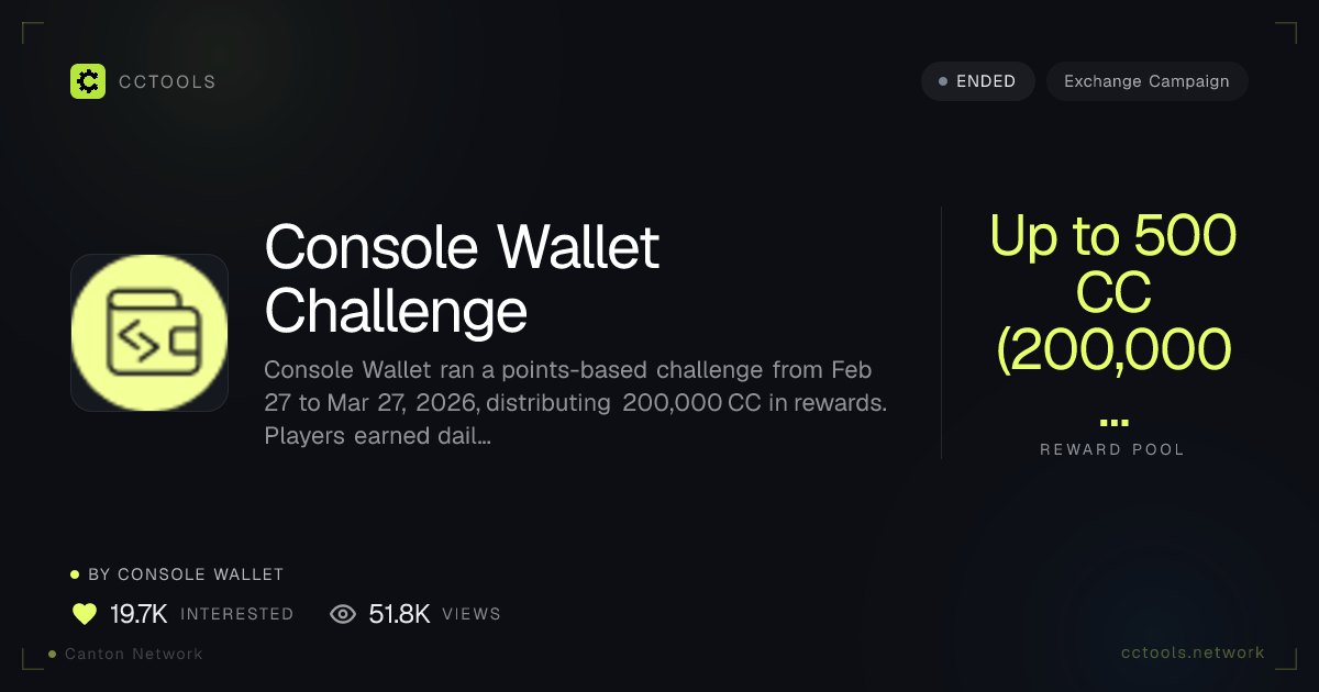 Console Wallet Challenge: Earn on Canton Network
