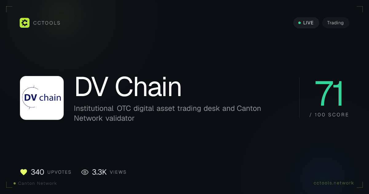 DV Chain: Canton Network Trading Profile | CCTools