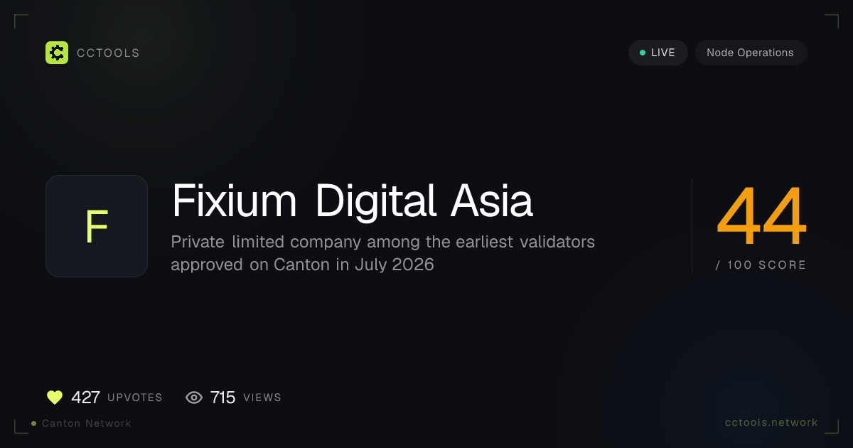 Fixium Digital Asia: Canton Node Operations | CCTools
