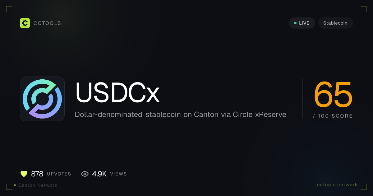 USDCx: Canton Network Stablecoin Profile | CCTools